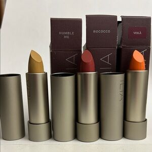 ILIA Lipstick Trio Rococco color block, Viola, and Humble Pie